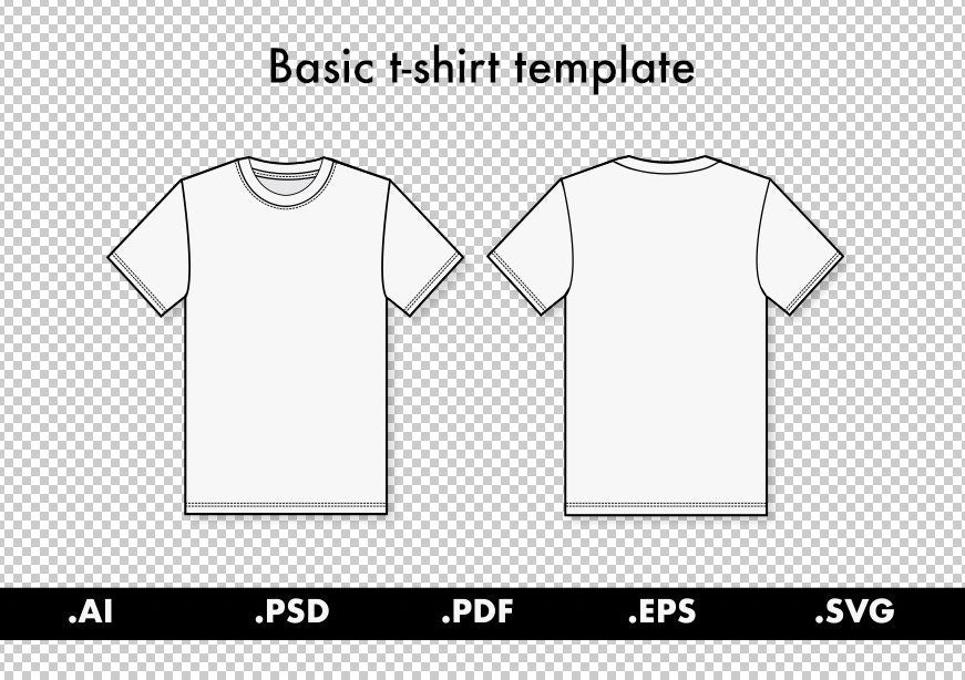 Flat Technical Drawing - Basic tshirt template