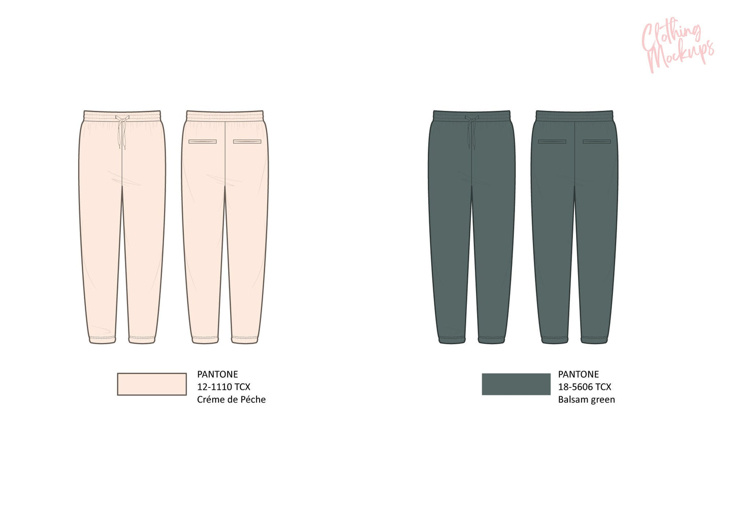 Flat Technical Drawing - Sweatpants template
