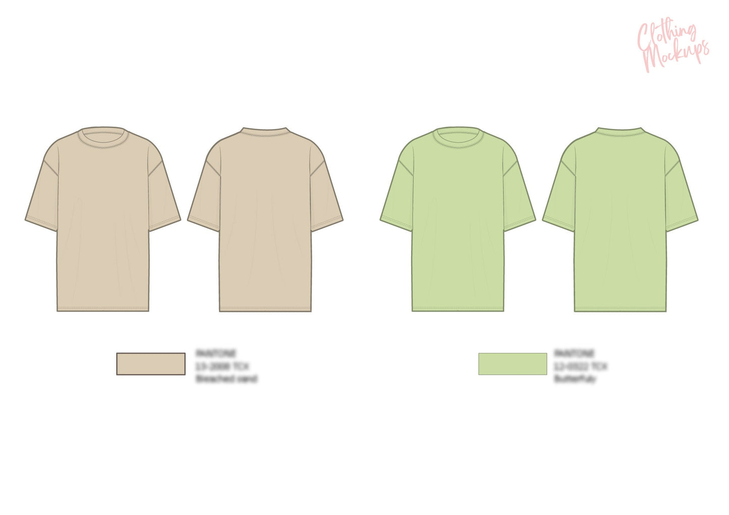 Flat Technical Drawing - Relaxed fit t-shirt template