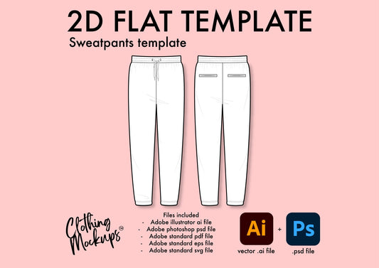 Flat Technical Drawing - Sweatpants template
