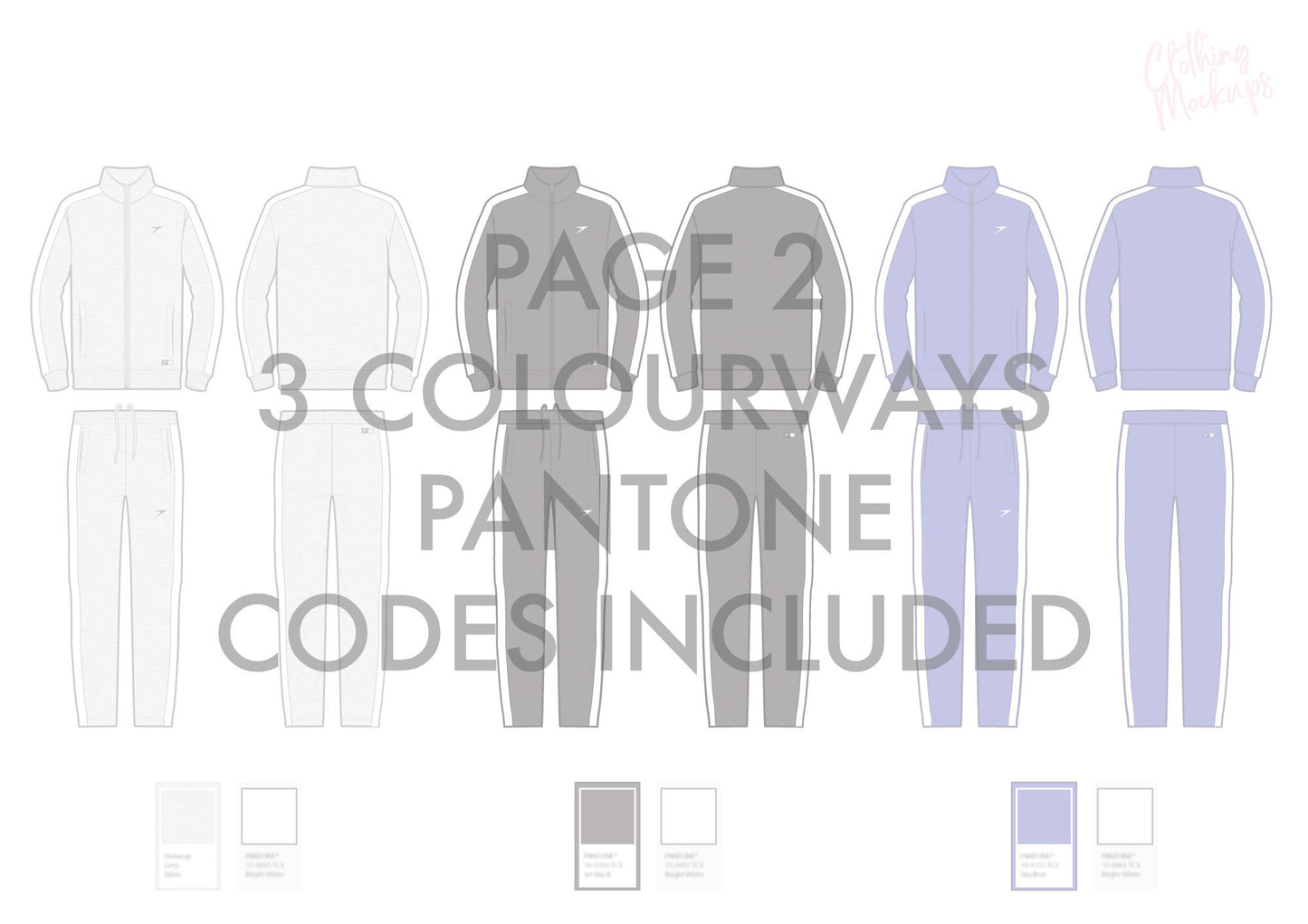 Tracksuit - Flat Technical fashion drawing illustration