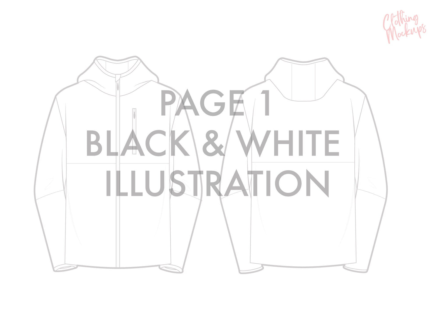 Flat Technical Drawing - Running jacket template