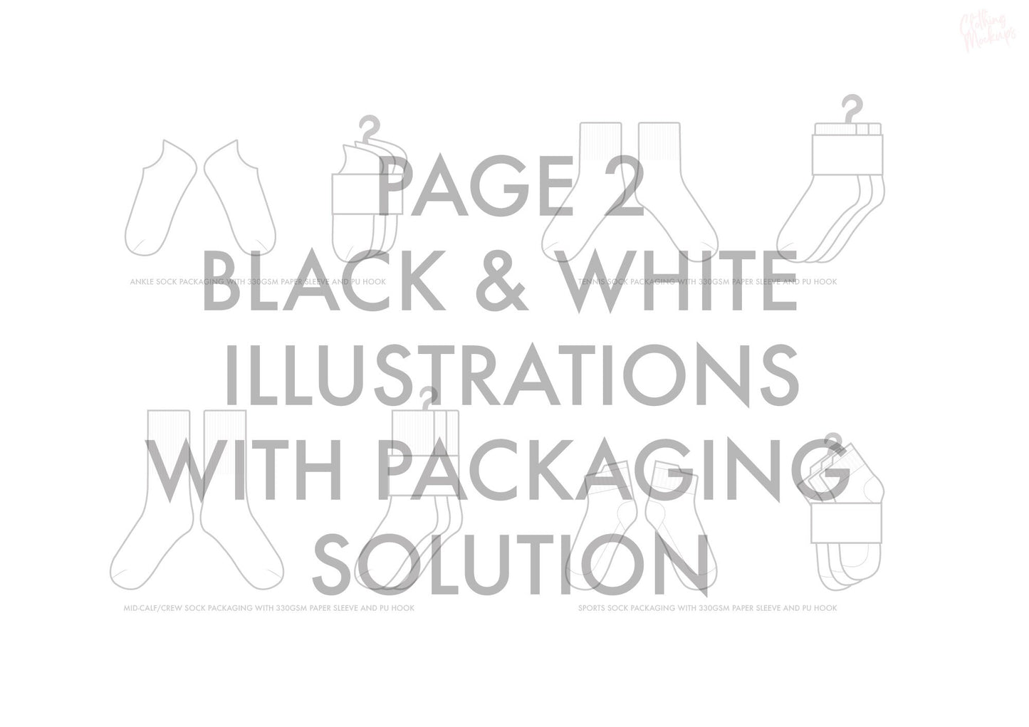 Flat Technical Drawing - Socks illustration
