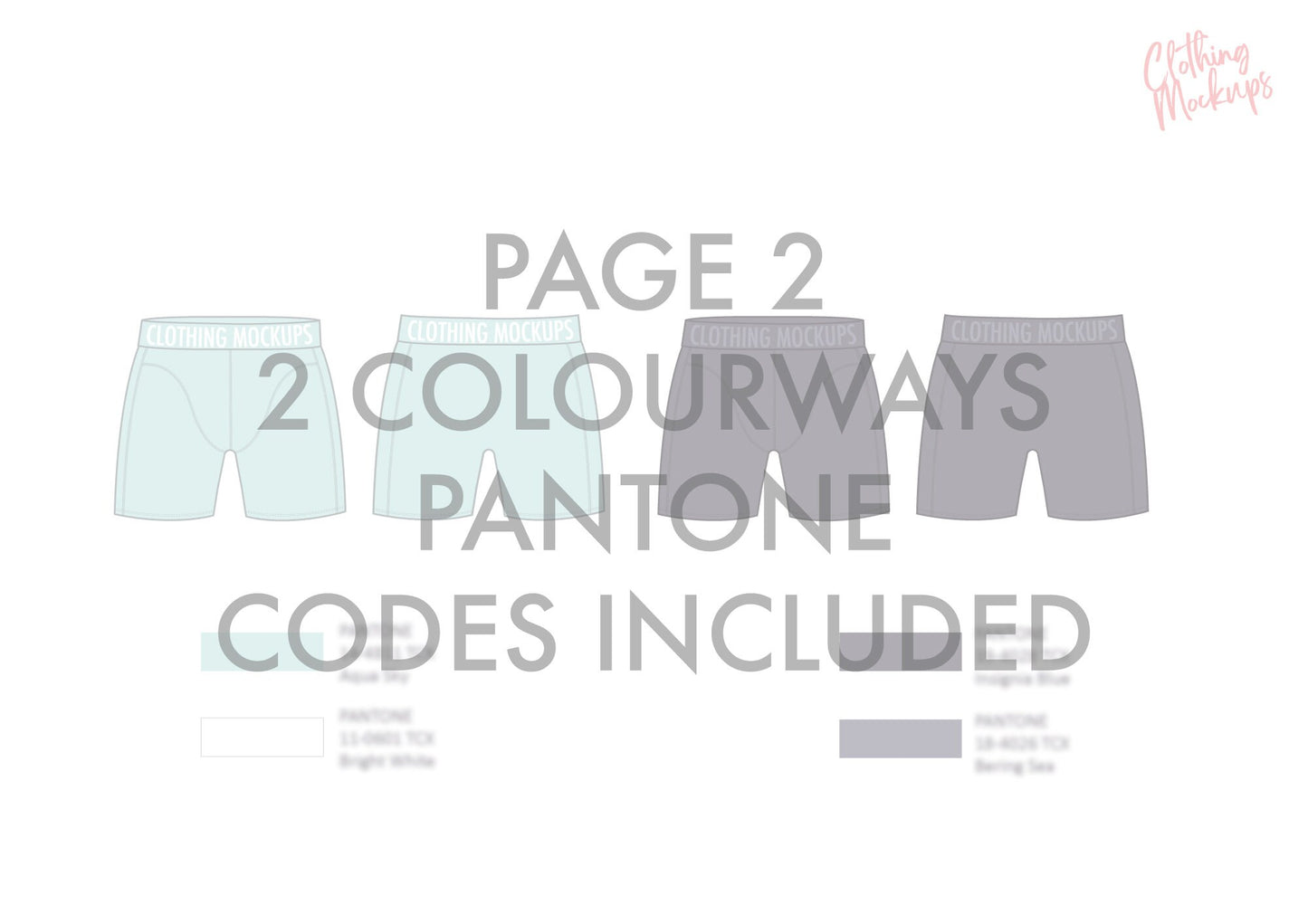 Flat Technical Drawing - Boxershorts illustration