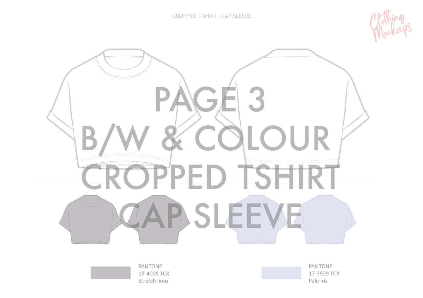 Fashion Flats - Cropped T-shirt Template Pack