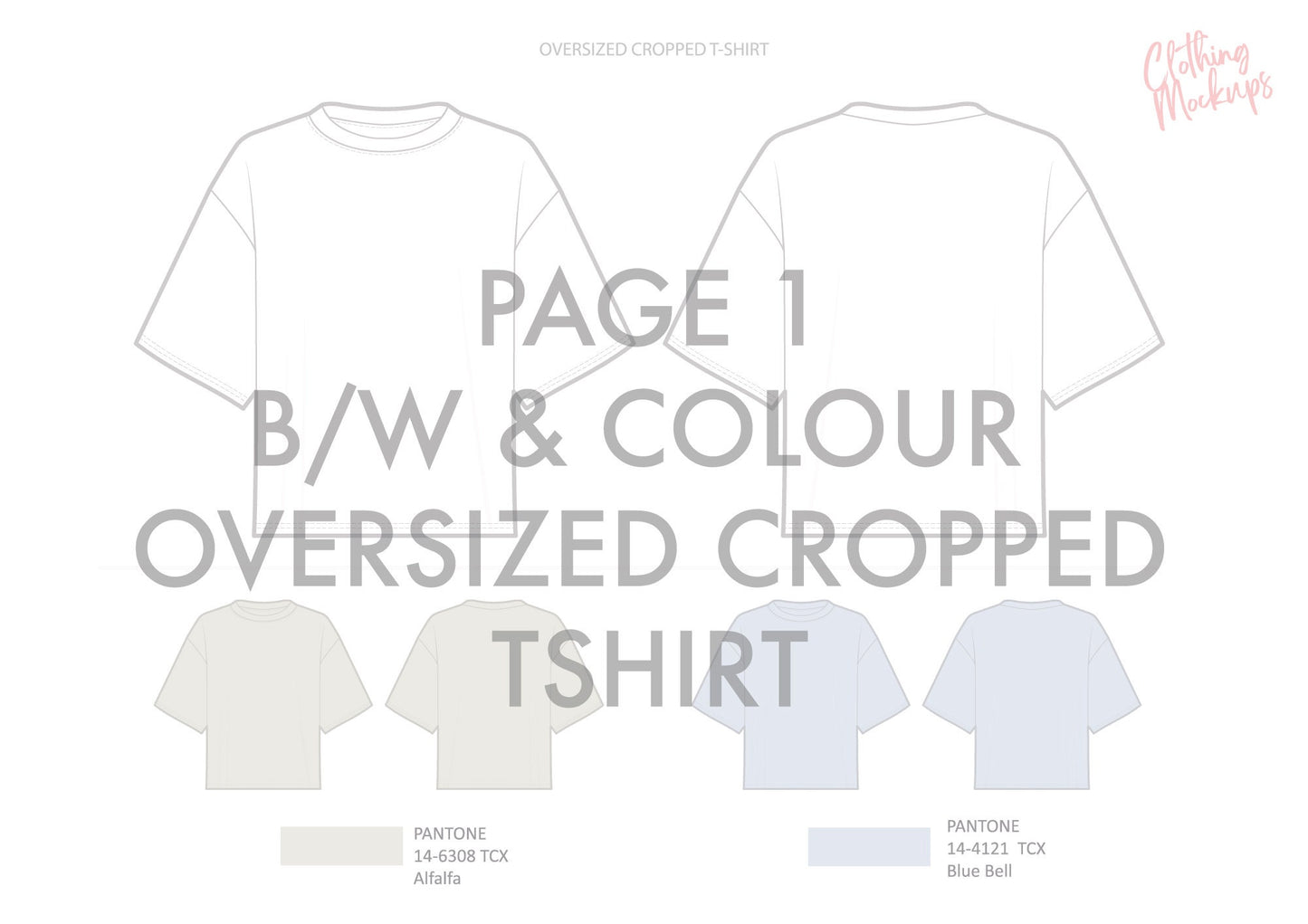 Fashion Flats - Cropped T-shirt Template Pack
