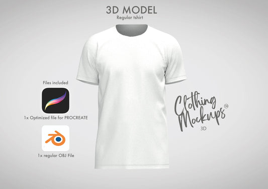 3D T-shirt for Procreate, Blender and OBJ