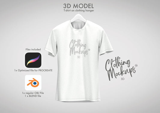 Procreate 3D model T-shirt on Hanger OBJ