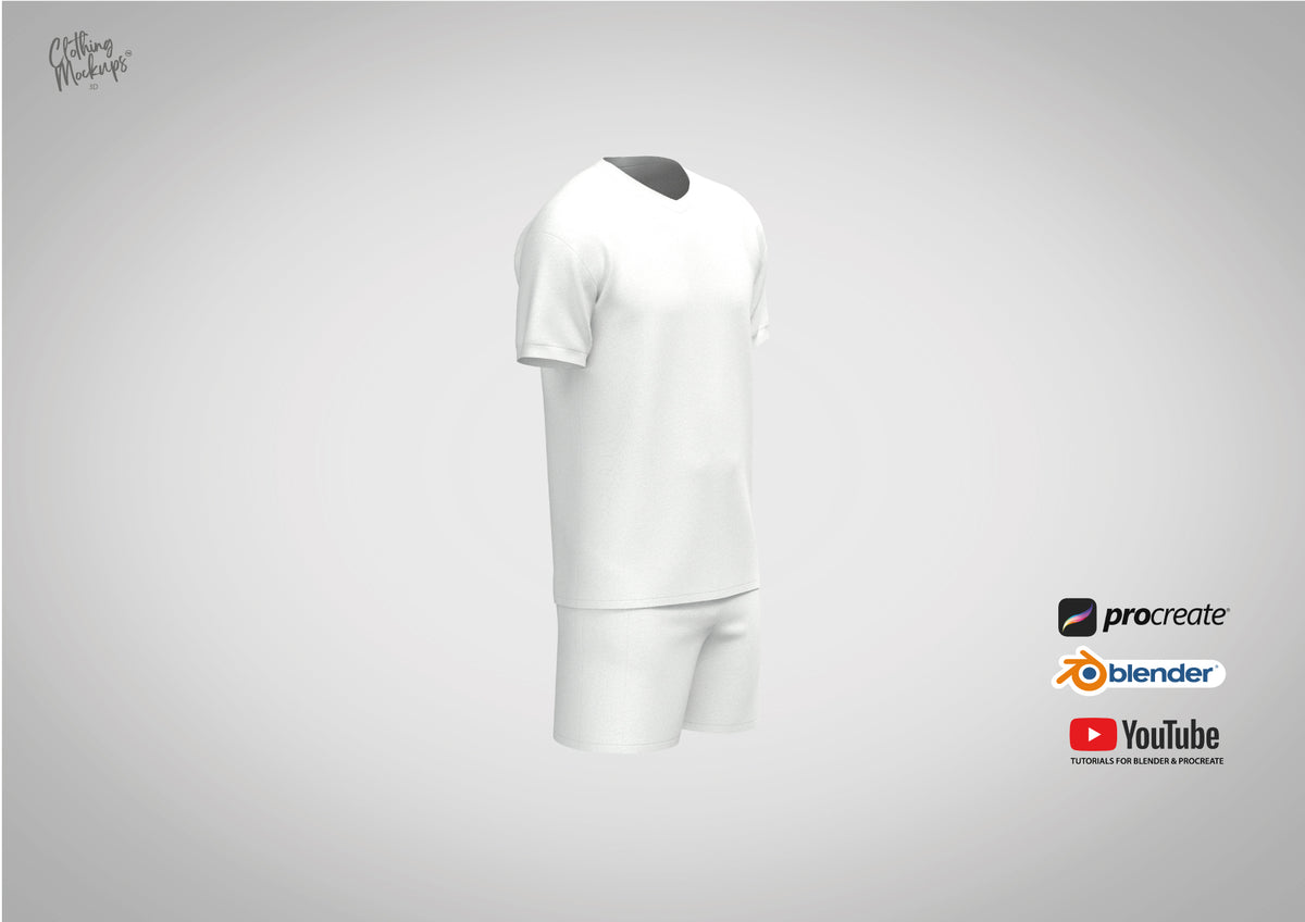 3D Soccer jersey & shorts - Procreate & Blender - 3D football kit shor ...