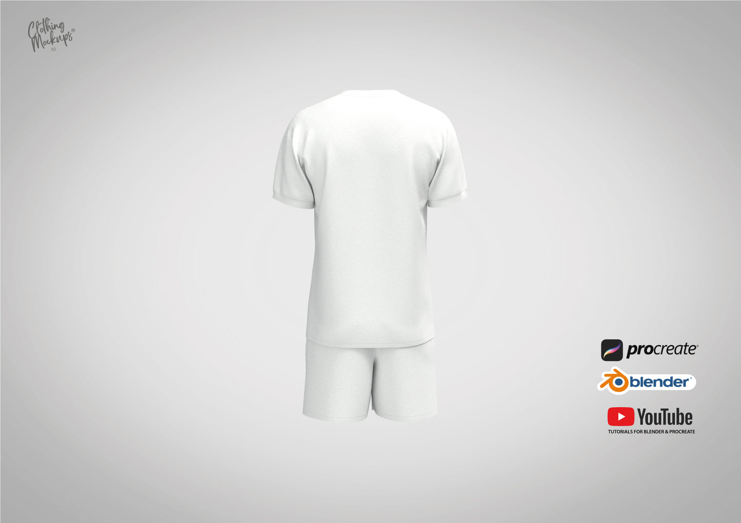 3D Soccer jersey & shorts - Procreate & Blender - 3D football kit shorts and t-shirt