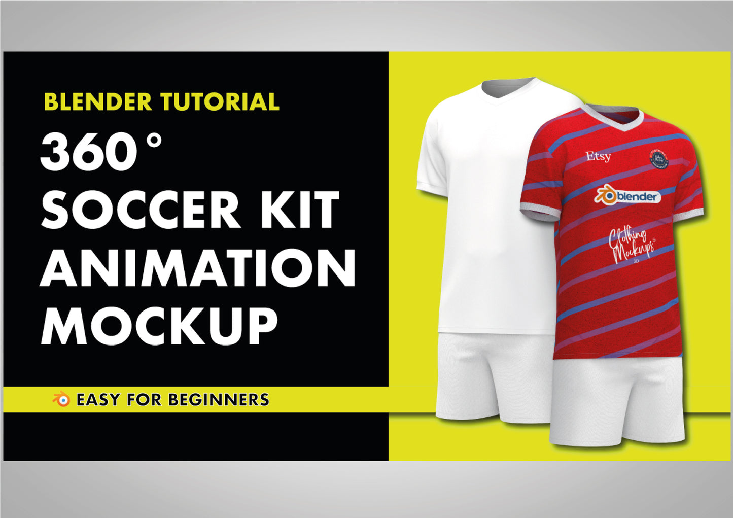 3D Soccer jersey & shorts - Procreate & Blender - 3D football kit shorts and t-shirt