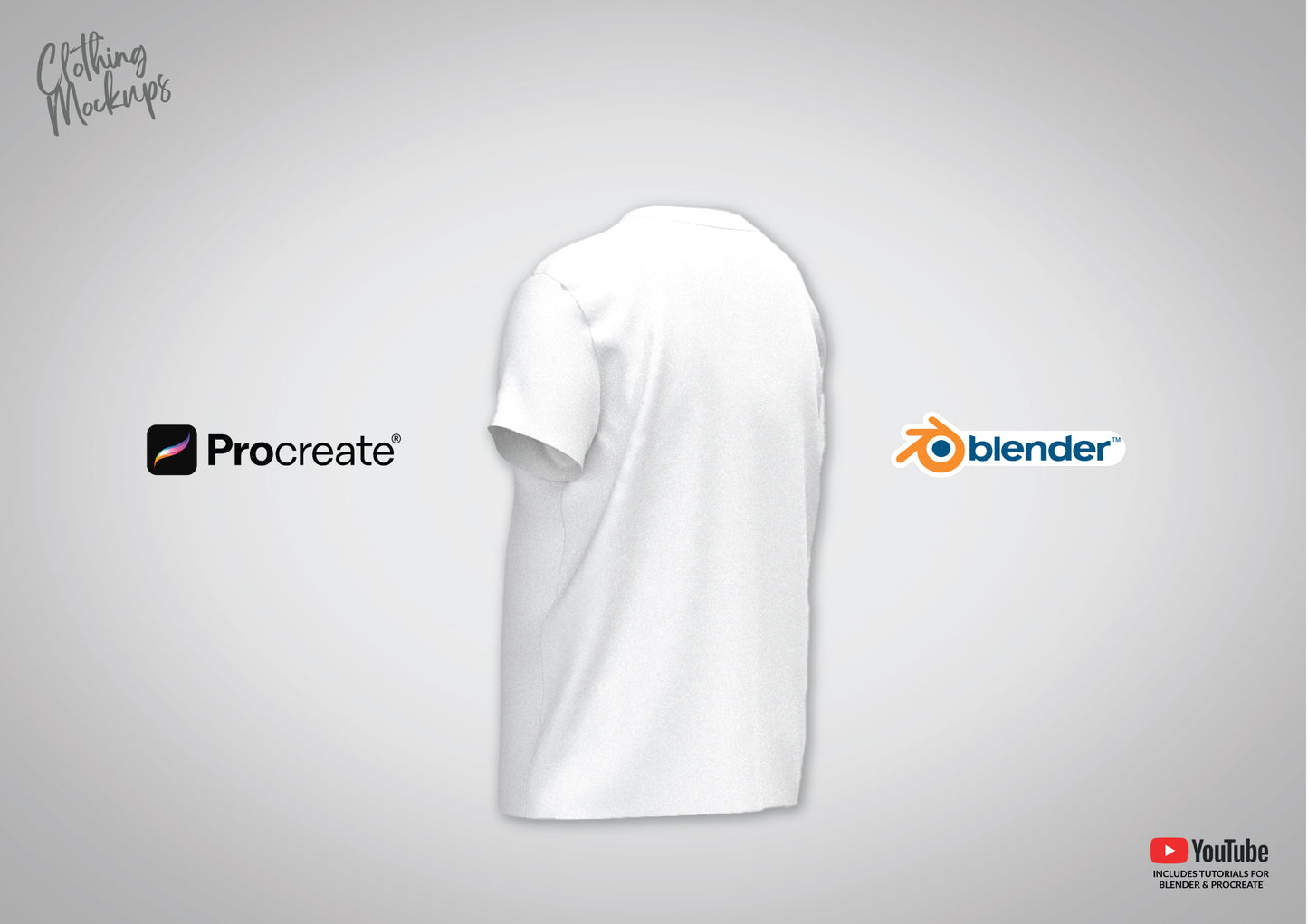 3D Kids T-shirt Mockup Blender Procreate Photoshop Toddler Infant 2-6Y Children's T-shirt Tee