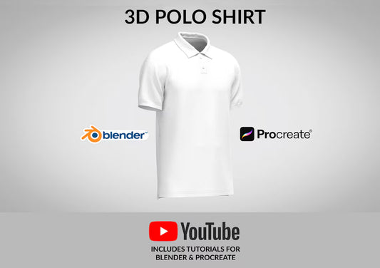 3D Polo Shirt - Procreate & Blender