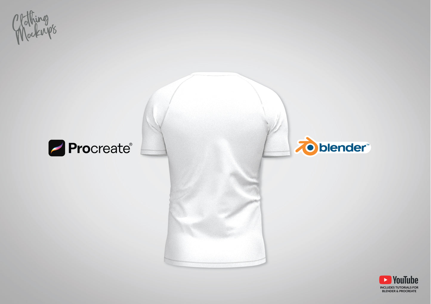 3D Rashguard tshirt mockup for Procreate & Blender