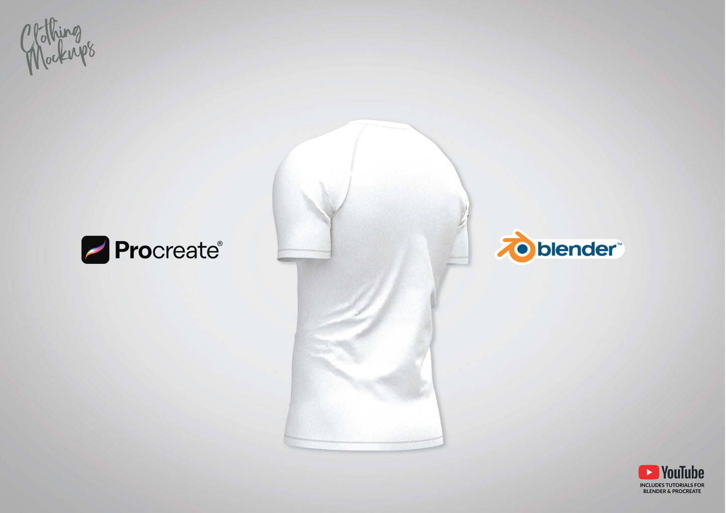 3D Rashguard tshirt mockup for Procreate & Blender