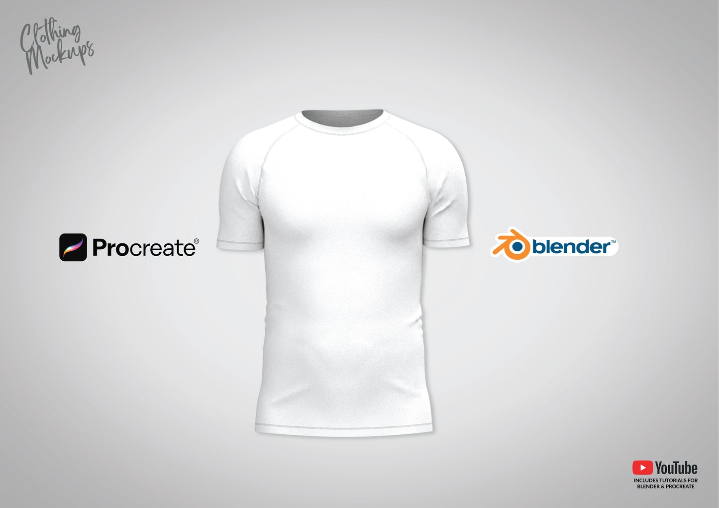 3D Rashguard tshirt mockup for Procreate & Blender