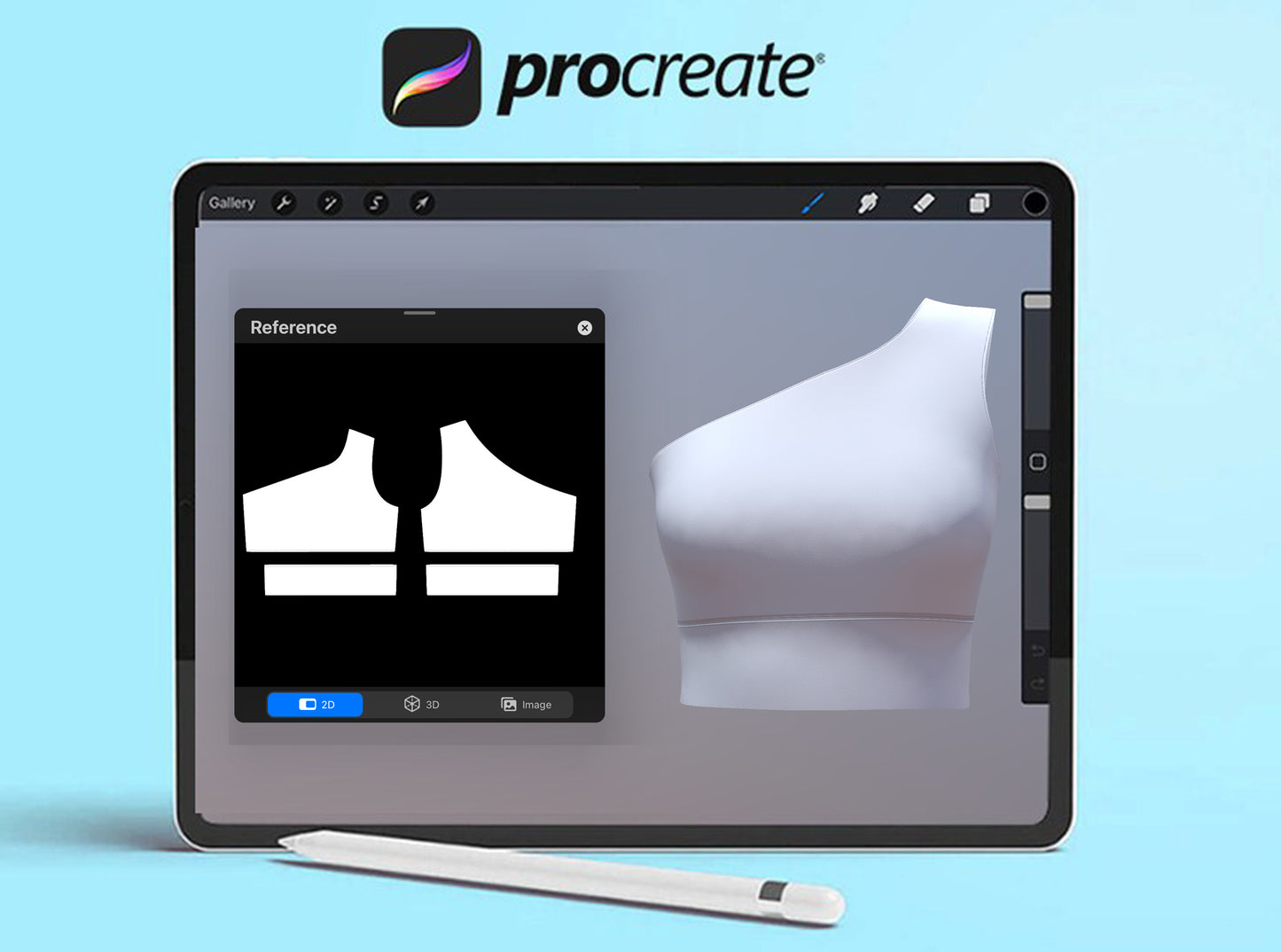 3D Sports Bra V-neck - Blender & Procreate