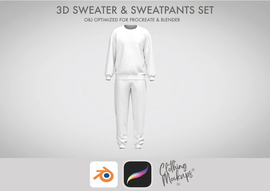 3D Sweater & Joggers Set Blender Procreate