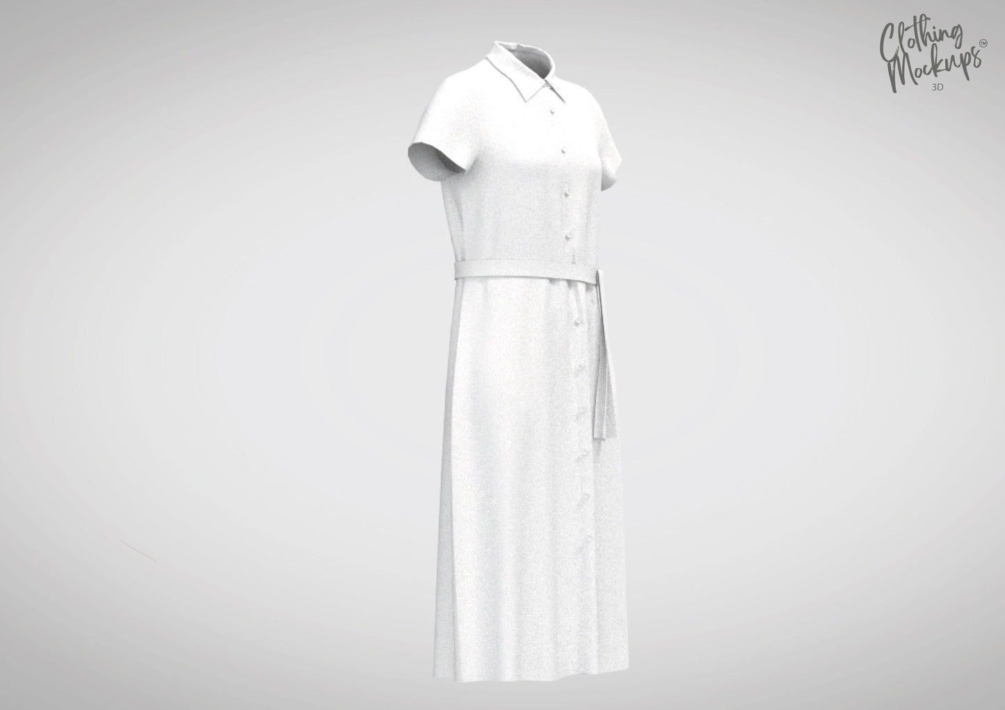 3D Dress Procreate Blender Fashion Design illustration apparel technical design Blouse with Buttons Clothing Sketch Coloring Graphics
