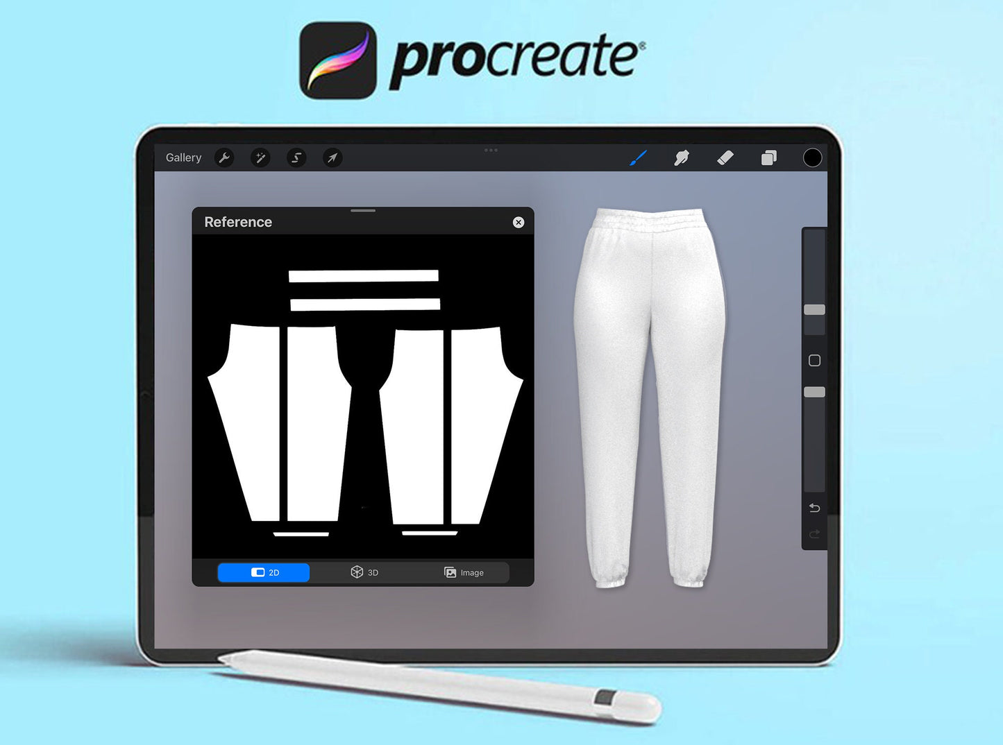 3D Track Pant Joggers Sweatpants Procreate iPad Blender PC Mac animation women's mockup beginner friendly tutorial included