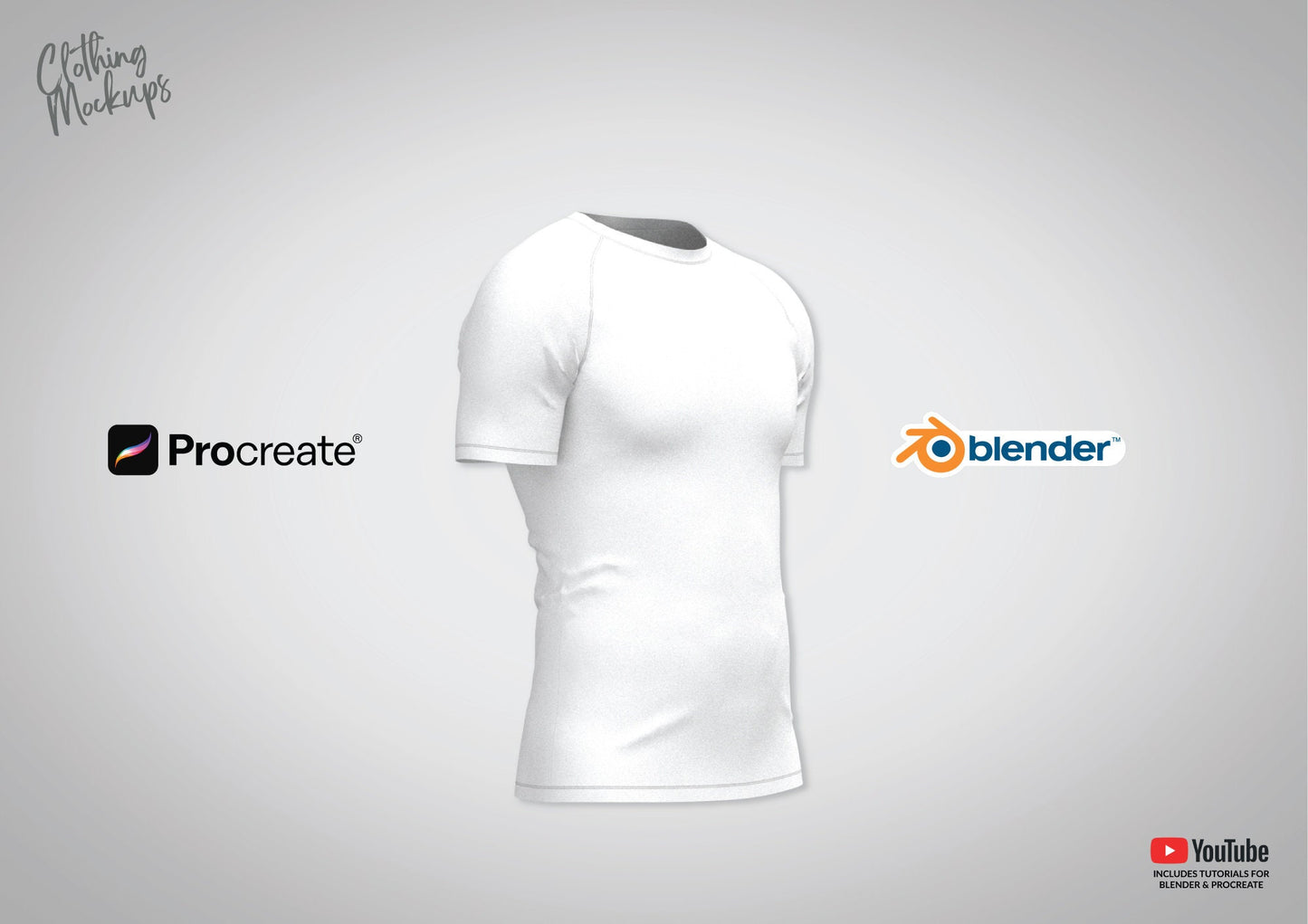 3D Rashguard tshirt mockup Procreate Blender raglan sleeves t-shirt tee overlock stitching polyester stretch tight fitting