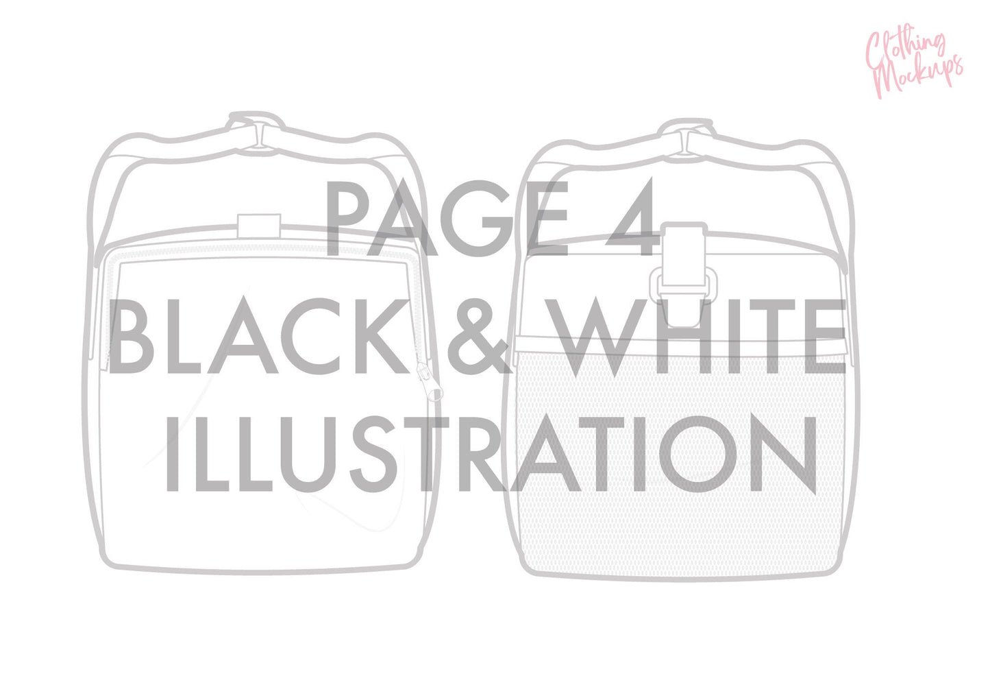 Duffel Bag - Flat Technical fashion drawing illustration vector ai psd svg png jpeg