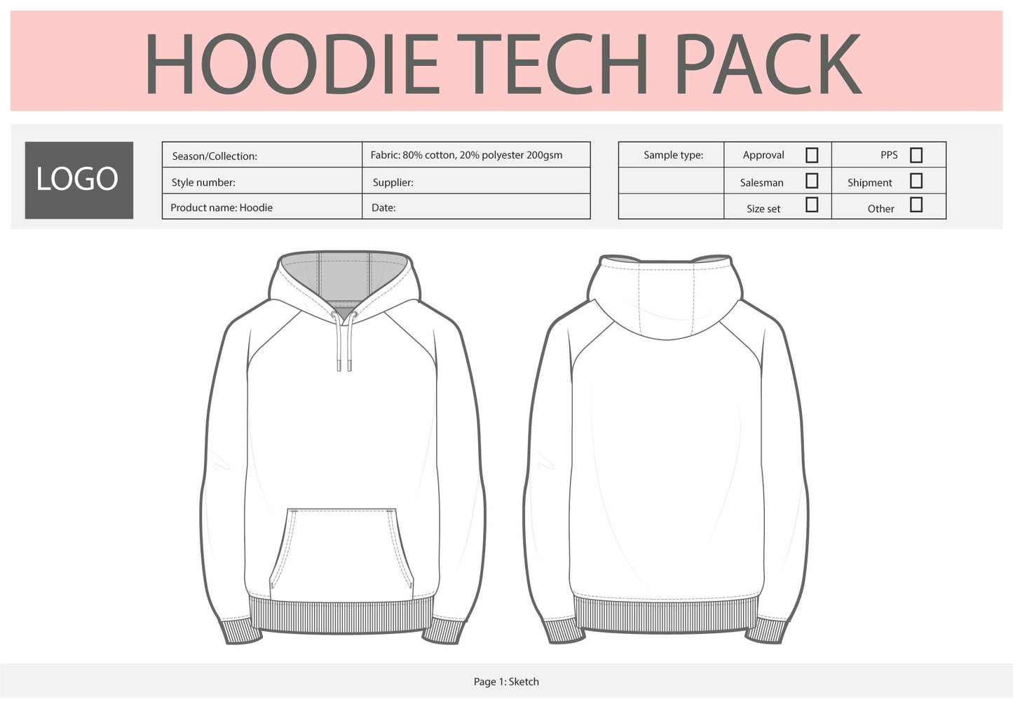 Hoodie TECH PACK – ClothingMockups - Main Image