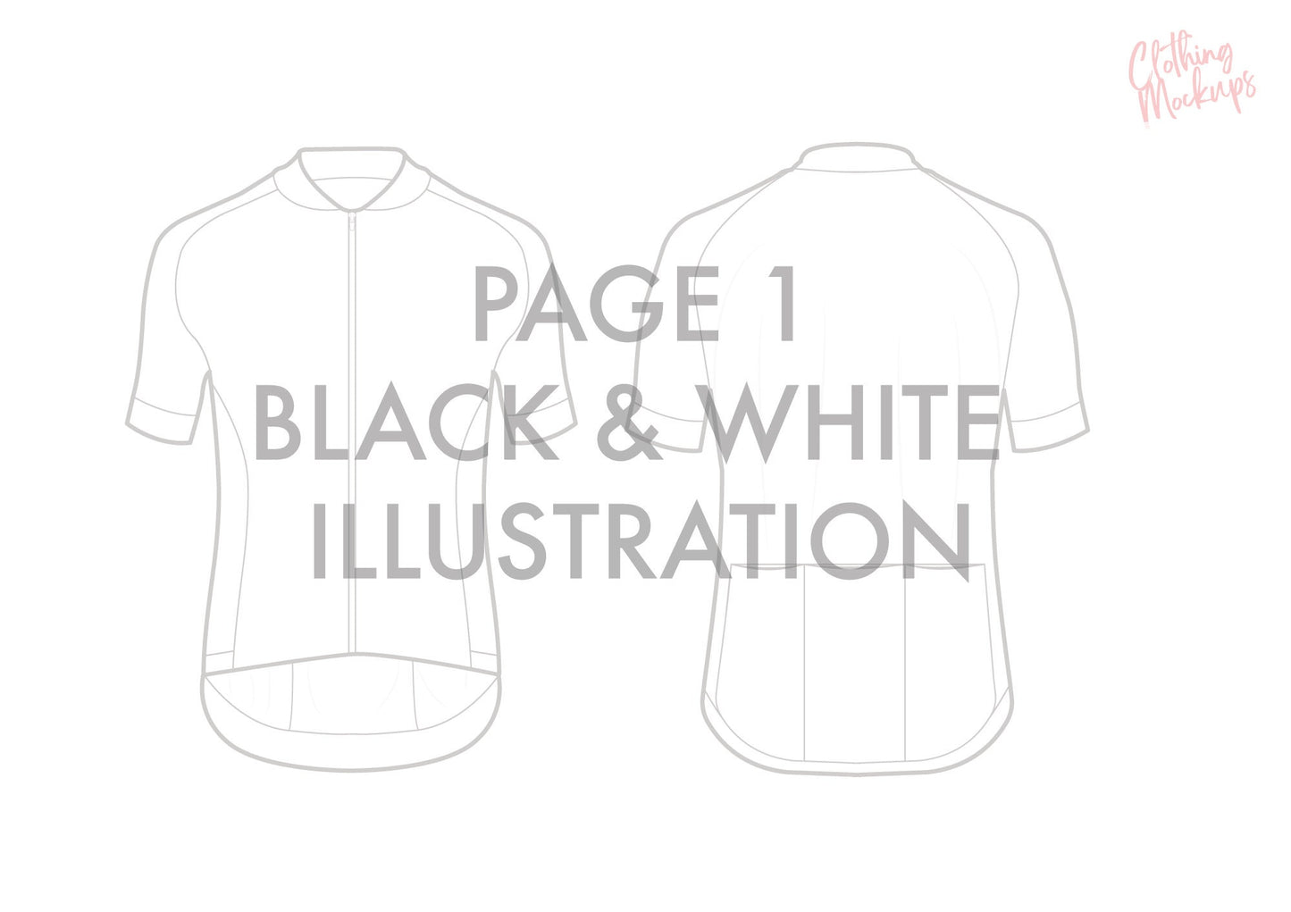 Flat Technical Drawing - Cycling Jersey template