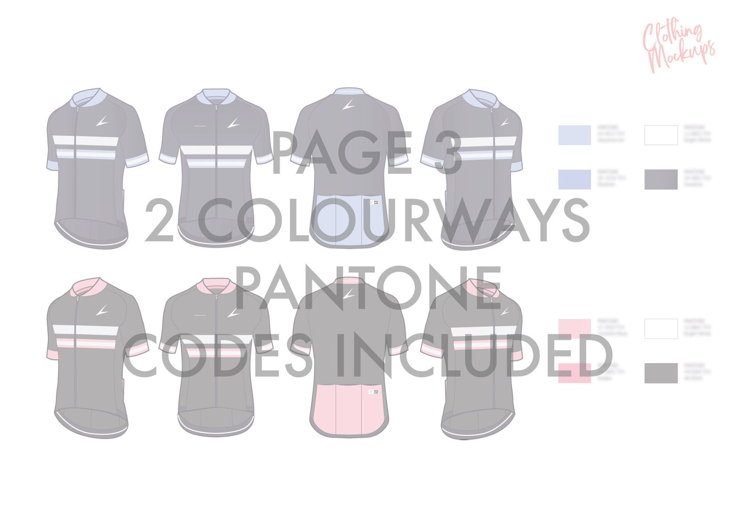 Flat Technical Drawing - Cycling Jersey template