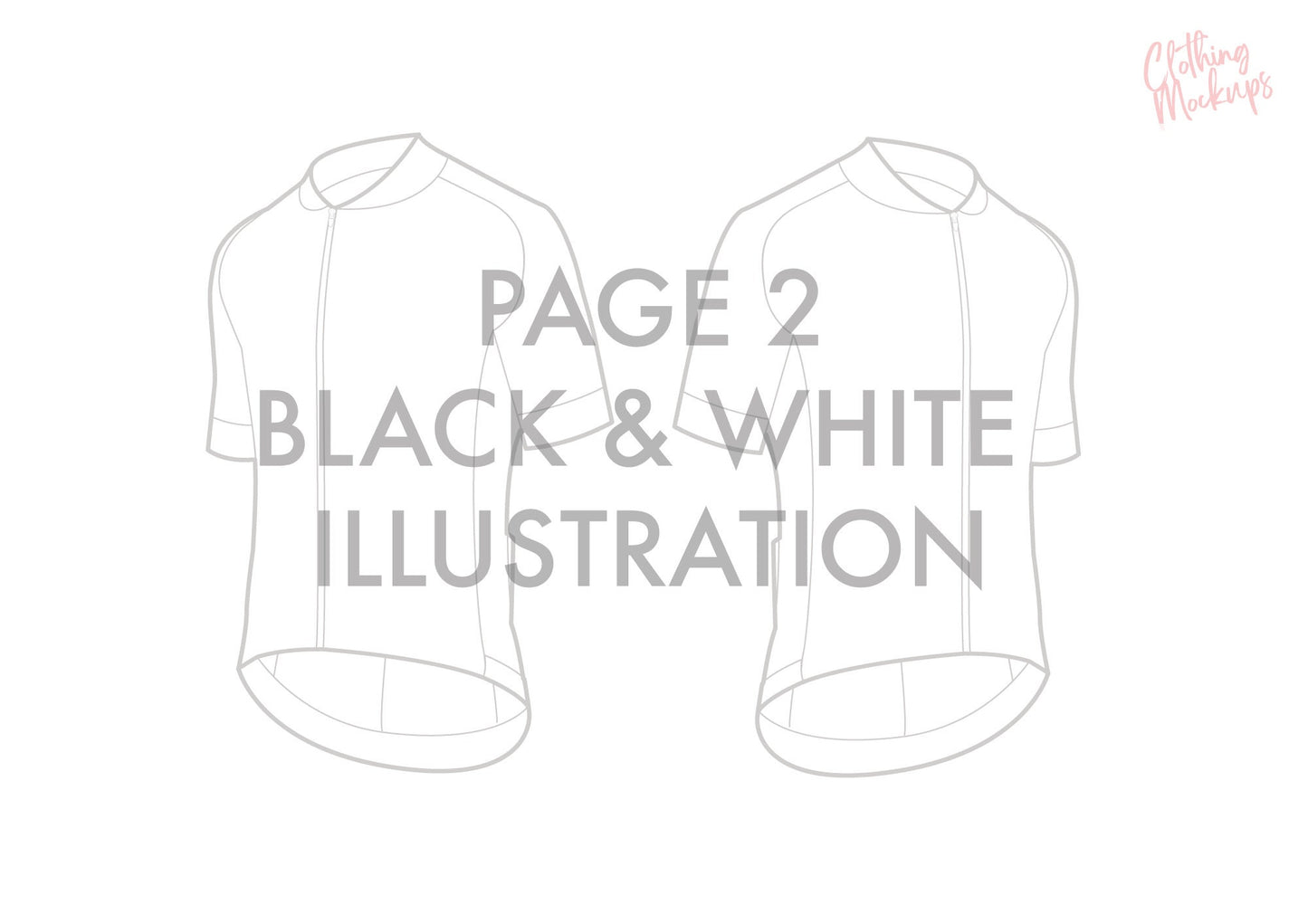 Flat Technical Drawing - Cycling Jersey template