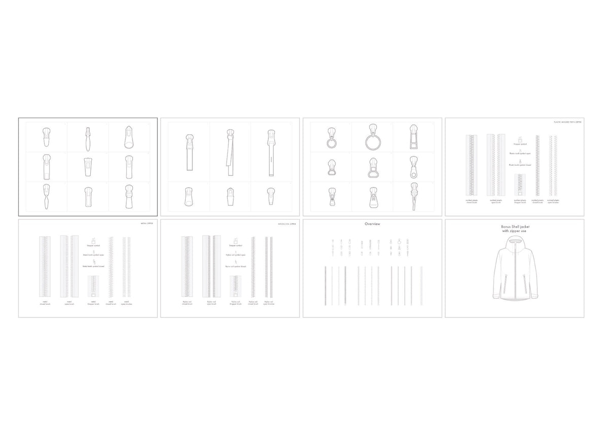Zipper Visualization Vector Zipper Library - fashion design illustrations – ClothingMockups