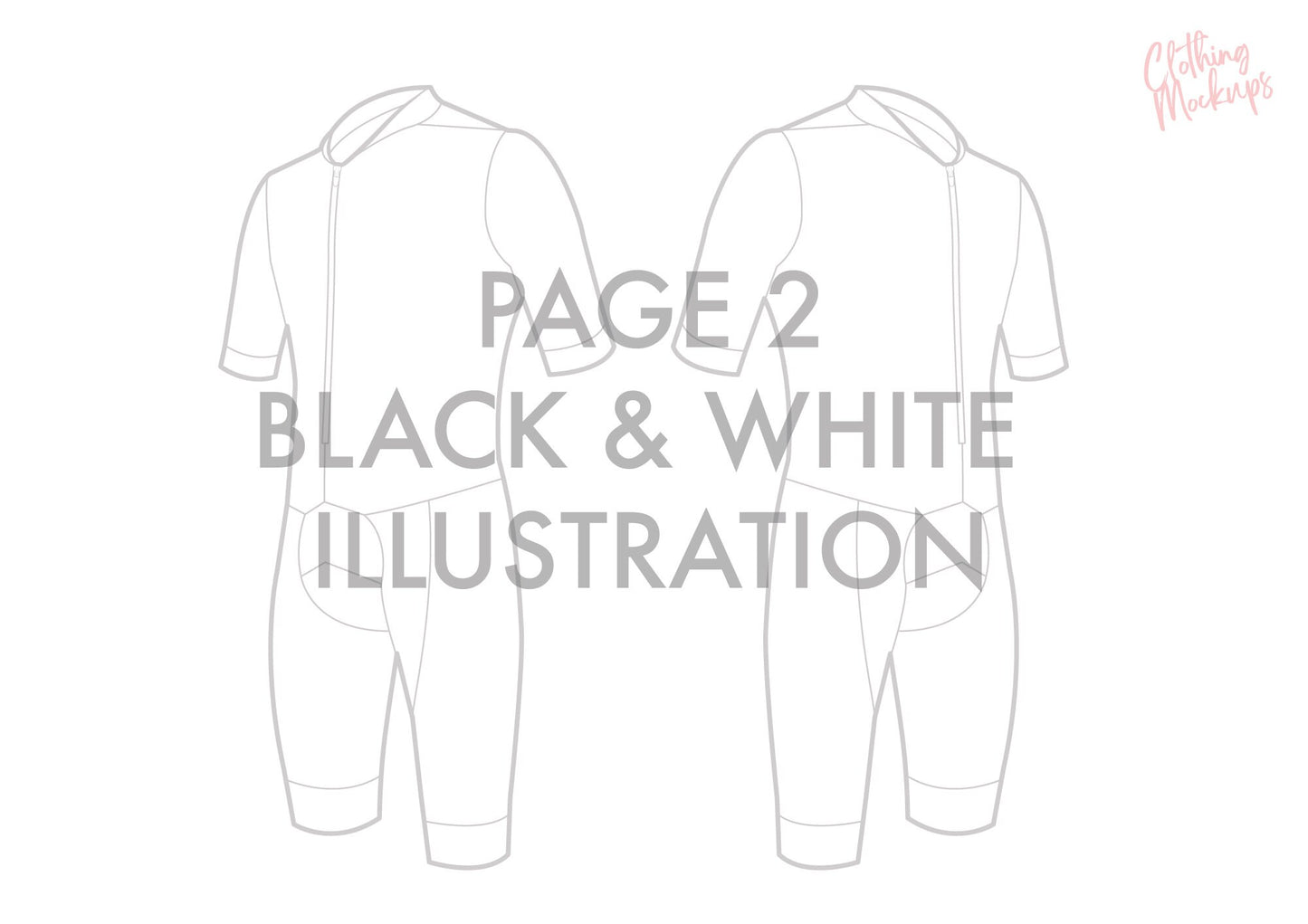 Flat Technical Drawing - Cycling Racesuit template