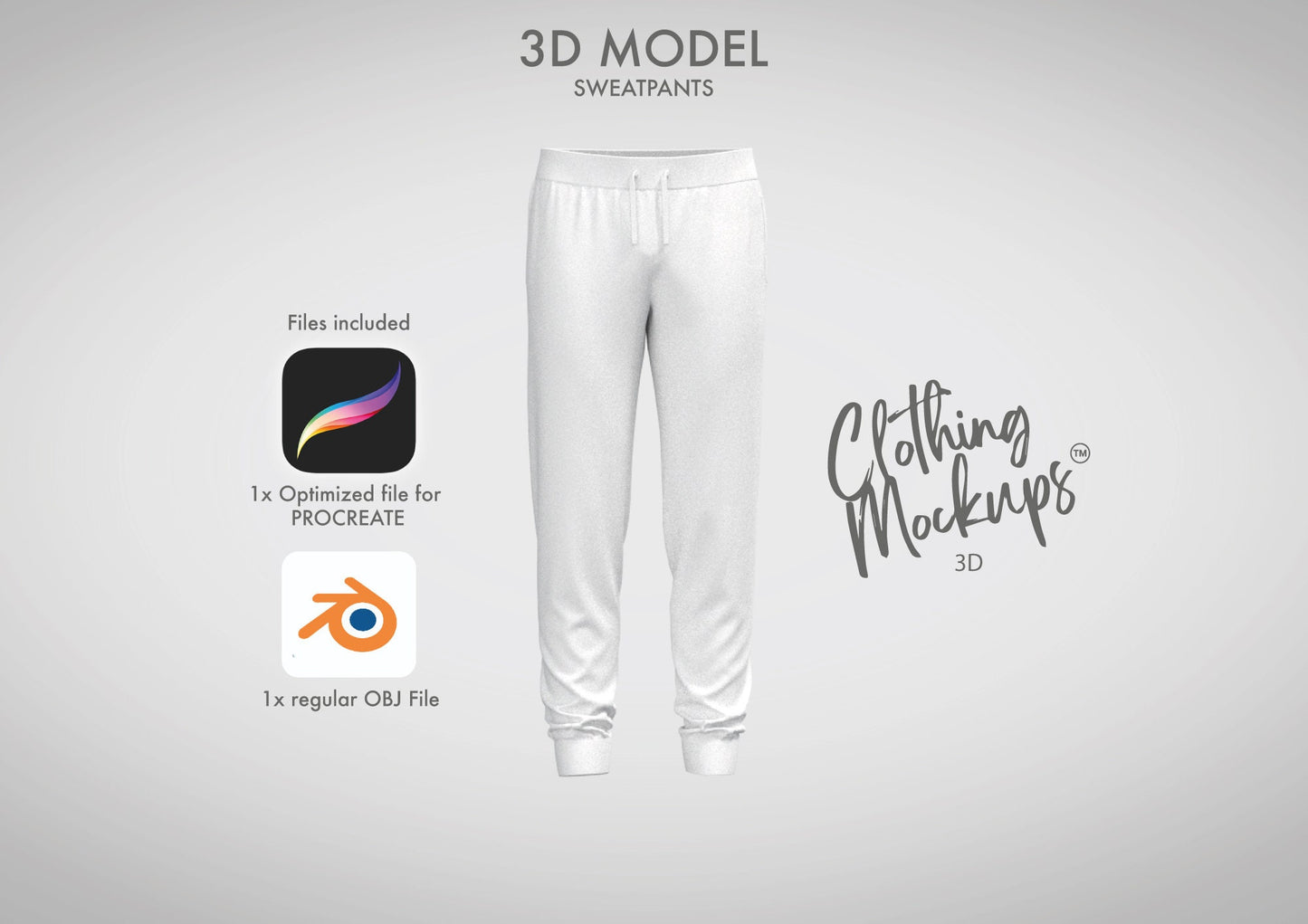 3D Sweatpants - PROCREATE OBJ